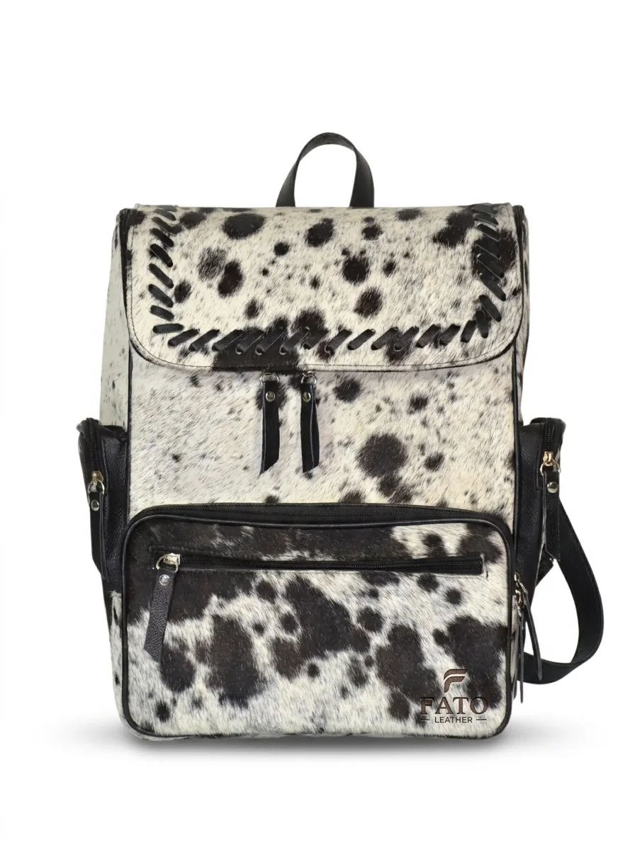 HAIR ON HIDE DIAPER BACKPACK BLACK & WHITE