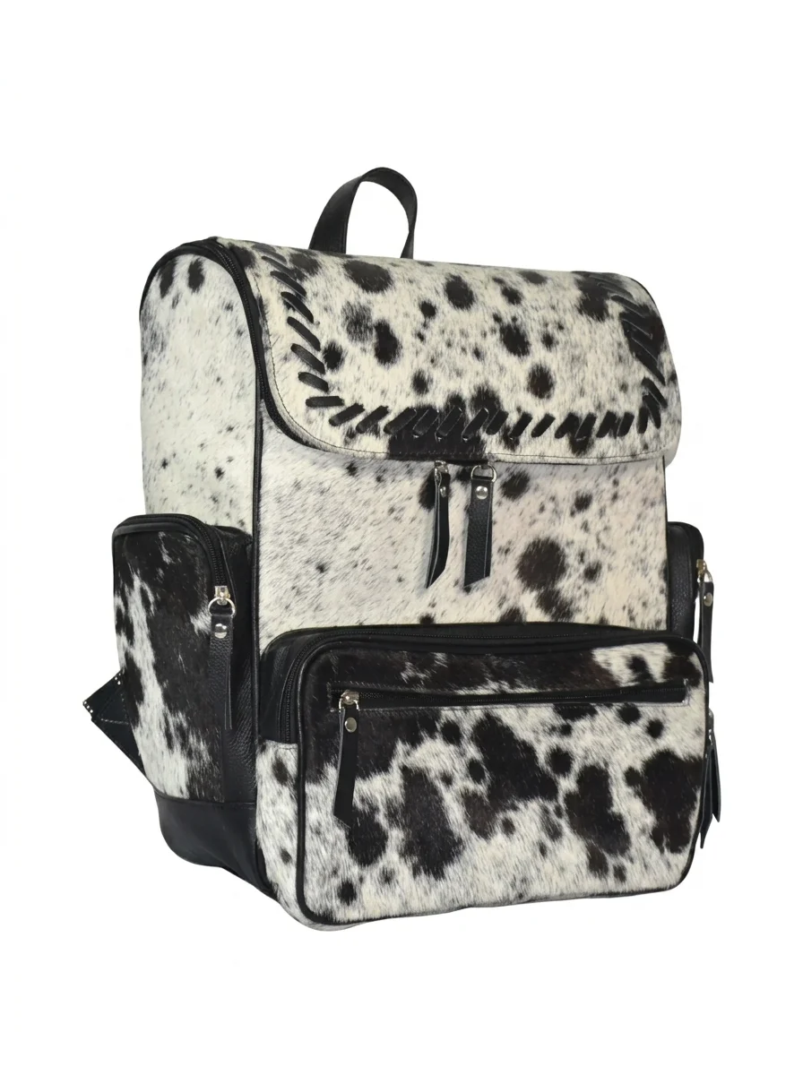HAIR ON HIDE DIAPER BACKPACK BLACK & WHITE - Image 2