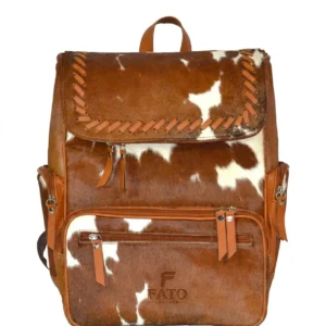 HAIR ON HIDE DIAPER BACKPACK TAN & WHITE