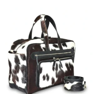 HAIR ON HIDE BABY NAPY DUFFEL BAG BLACK & WHITE