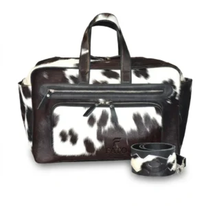 HAIR ON HIDE BABY NAPY DUFFEL BAG BLACK & WHITE