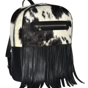 Hair on Hide Girls Fringe Backpack Black & White