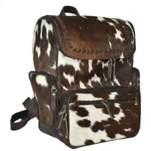 Hair on Hide Diaper Backpack Brown & White