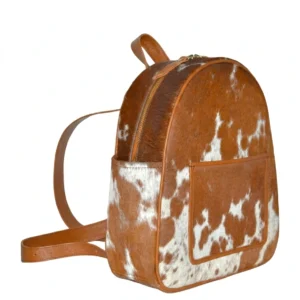 Hair on Hide Mini Backpack Tan & White