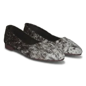 HAIR-ON HIDE POINTED TOE MULE LOAFER PUMP