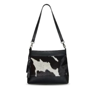 Hair on Hide Shoulder Cross Body Bag Black and White