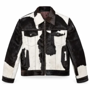 Hair on Hide Men's Trucker Jacket Black & White