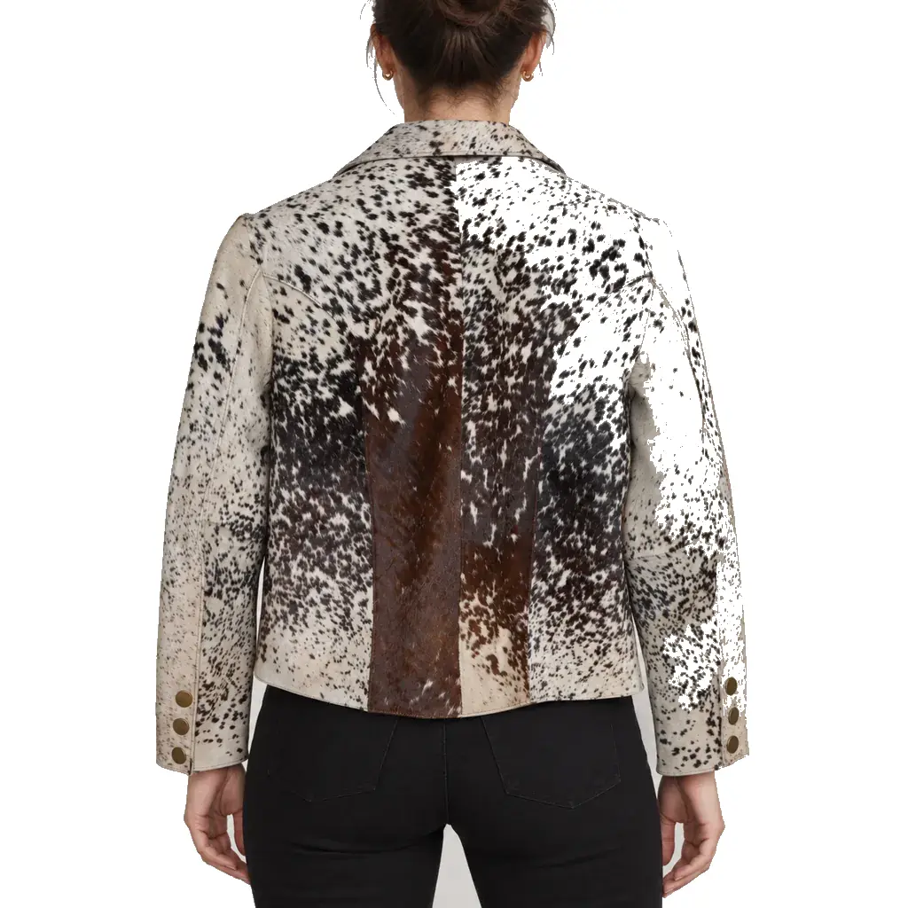 Hair on Hide Women's Casual Coat Brown & White - Image 3