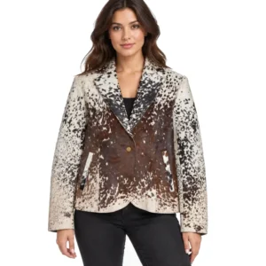 Hair on Hide Women's Casual Coat Brown & White
