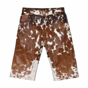 Hair on Hide Women's Long Knicker Shorts Brown & White