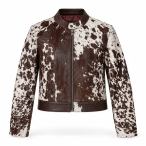 Hair on Hide Women's Short Jacket Brown & White