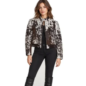 Hair on Hide Women's Short Jacket Black & White