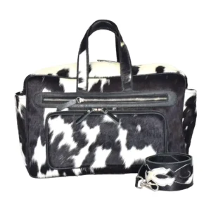 Hair on Hide Baby Diaper Duffel Bag Black & White