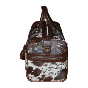 Hair on Hide Overnight Duffel Bag Brown & White