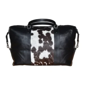 Hair on Hide Weekend Duffel Bag Black & White