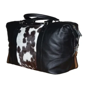 Hair on Hide Weekend Duffel Bag Black & White