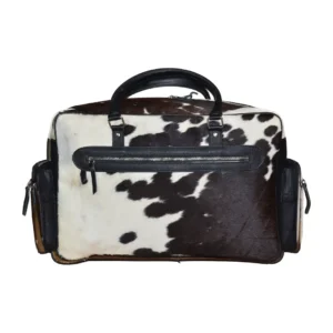 Hair on Hide Travel Duffel Bag Black & White