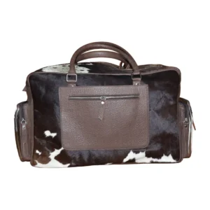 Hair on Hide Travel Duffel Bag Black & White