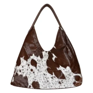 Hair on Hide Hobo Shoulder Bag Brown & White