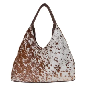 Hair on Hide Hobo Shoulder Bag Tan & White