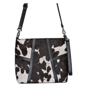 Hair on Hide Wristlet Strap Shoulder Bag Black & White
