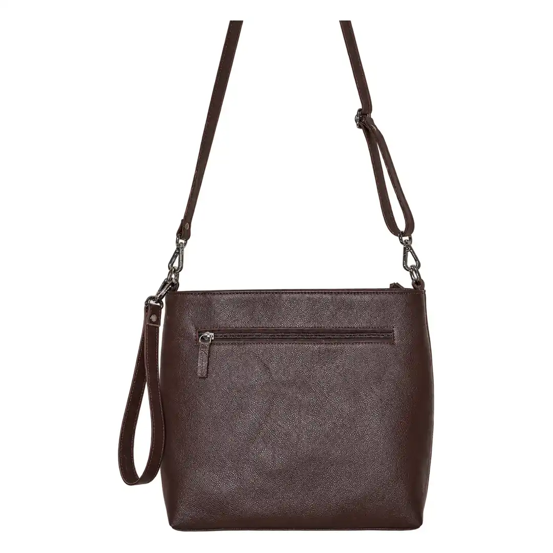 Hair on Hide Wristlet Strap Shoulder Bag Brown & White - Image 3